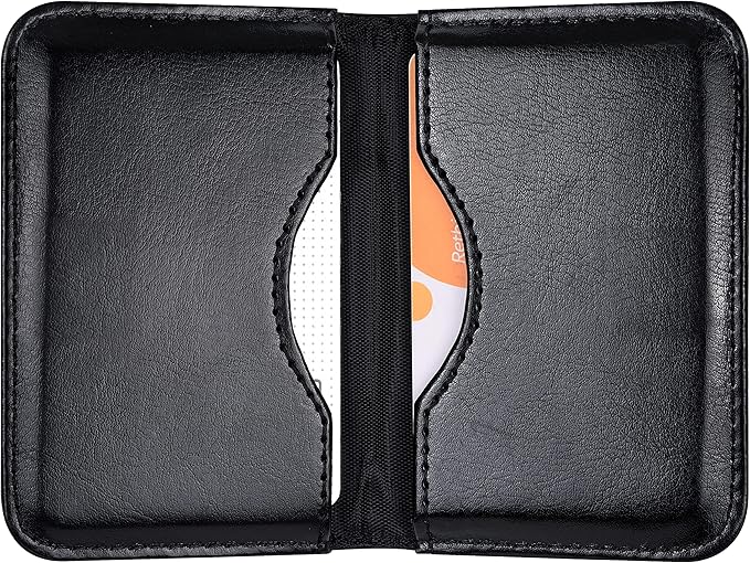 Wisdompro Business Card Holder, 2-Sided PU Leather Folio Name Card Holder Wallet Case with Magnetic Shut for Men and Women, Ultra Slim and Thin