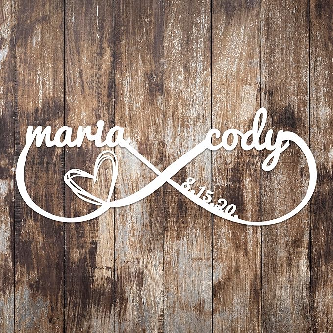 Personalized Valentines Day Metal Wall Sign, Custom Infinity Heart Love Couple Name Sign, Valentine Day Couple Gift, Metal Engagement Sign, Wedding Gift For Husband and Wife, Home Decoration