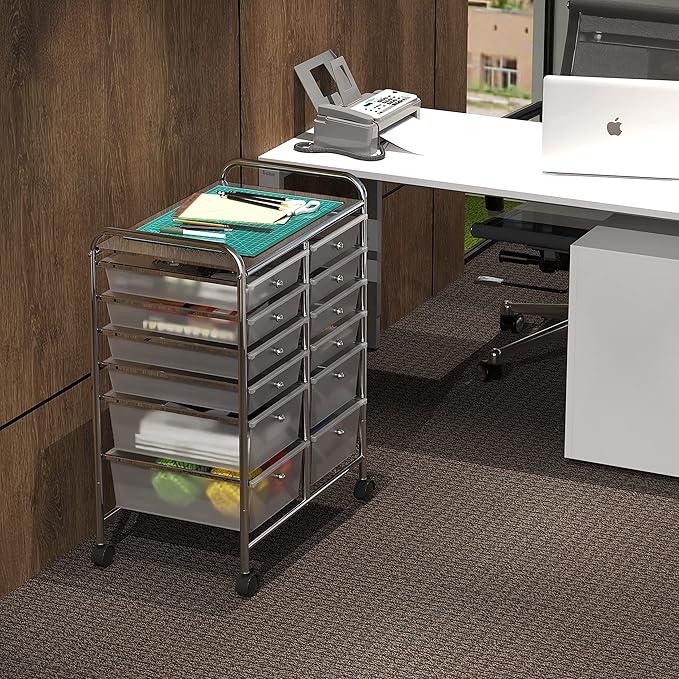 Simple Houseware Utility Cart with 12 Drawers Rolling Storage Art Craft Organizer on Wheels