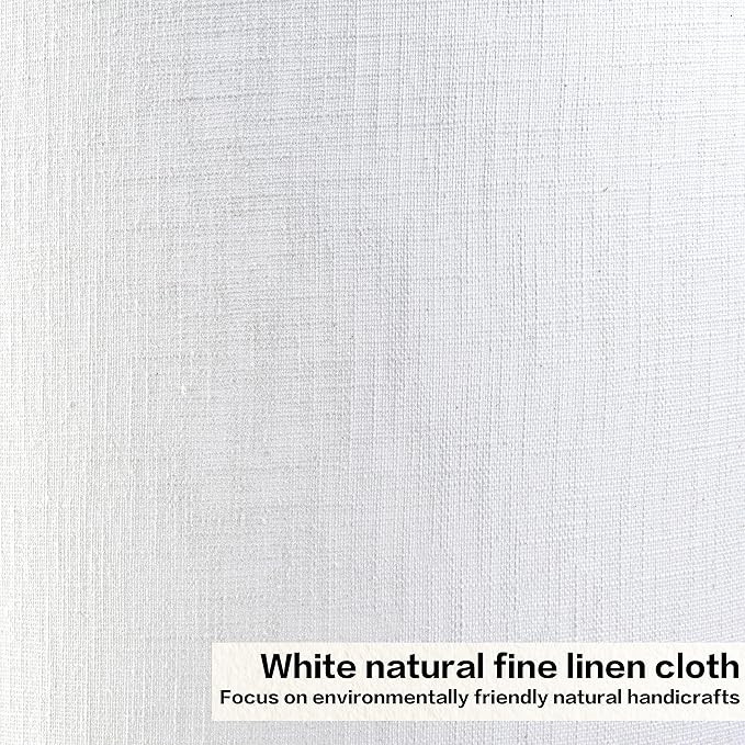 GO&SO White Textured Drum lampshade Medium Lamp Shade 13" Top x 13" Bottom x 10" High (Spider) Modern Linen Lamp Shades for Table Lamp Bedside Lamp Natural Linen Replacement Assembly is Required