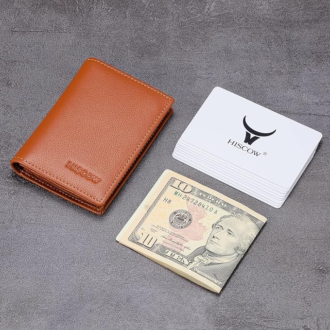 Leather Business Card Case Holder for Men & Women, Italian Calfskin