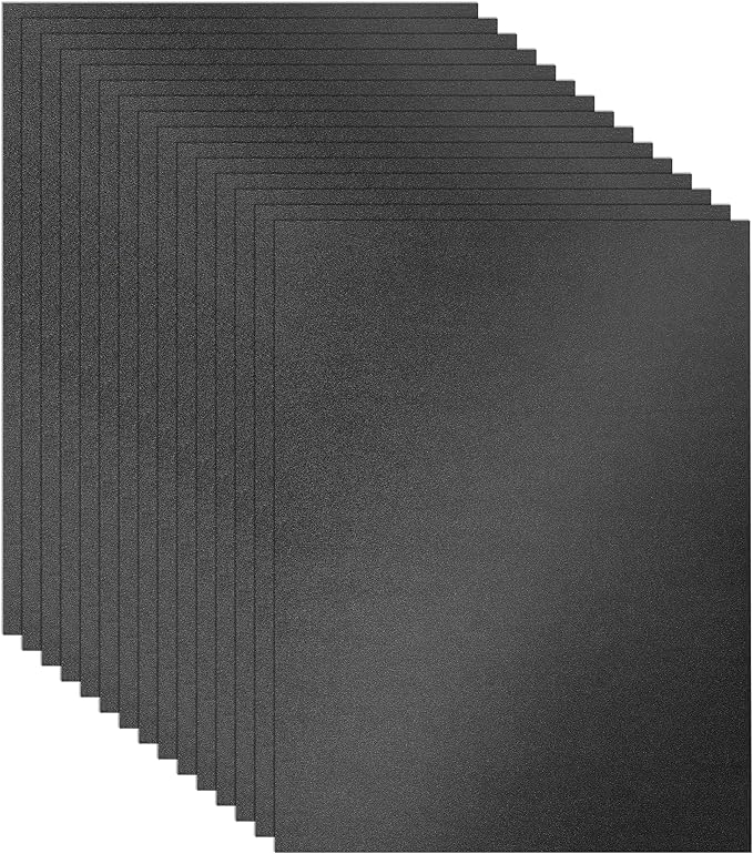 100 Sheets Black Shimmer Cardstock 8.5 x 11 Halloween Paper, 92lb Heavyweight Glossy Paper Card Stock for Wedding invitations, School Crafting, Thank You Cards, Cards Making