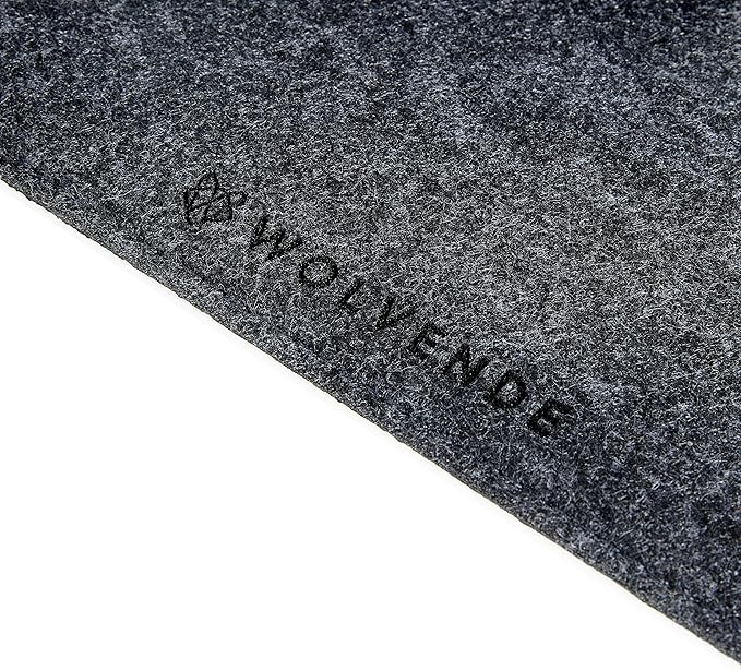 Wolvende Premium Felt Desk Mat | Small 12" x 27.5" Multifunctional Desk Pad for Home Office | Dark Gray
