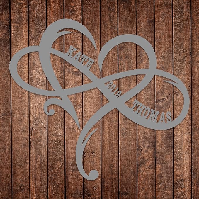 Personalized Valentines Metal Wall Sign, Custom Infinity Heart Love Couple Name Sign, Valentine's Wedding Gifts for Couples, Metal Engagement Sign, Home Decoration, Gift for Anniversary