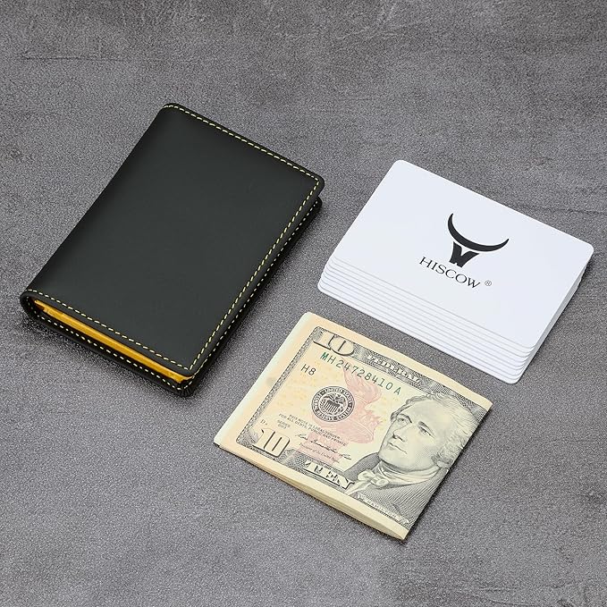 Leather Business Card Case Holder for Men & Women, Italian Calfskin