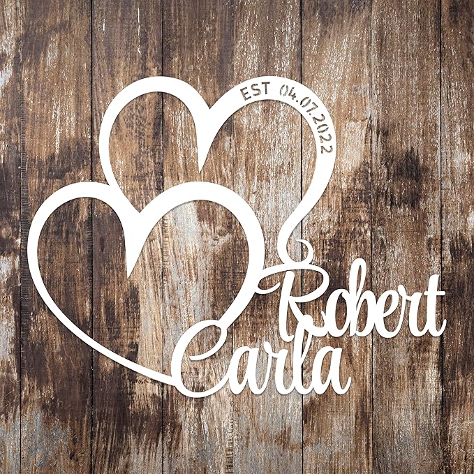Personalized Valentines Metal Wall Sign, Custom Infinity Heart Love Couple Name Sign, Valentine's Wedding Gifts for Couples, Metal Engagement Sign, Home Decoration, Gift for Anniversary
