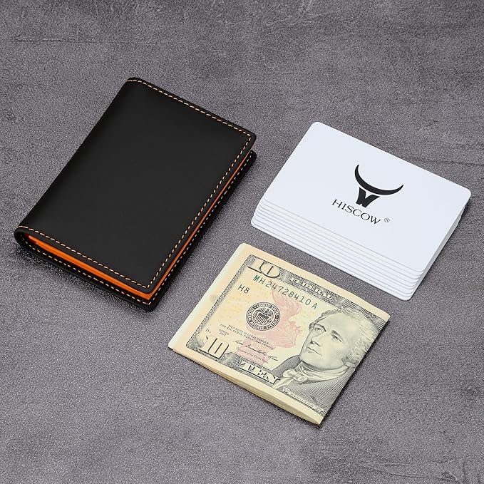 Leather Business Card Case Holder for Men & Women, Italian Calfskin