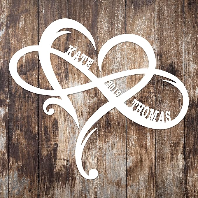 Personalized Valentines Metal Wall Sign, Custom Infinity Heart Love Couple Name Sign, Valentine's Wedding Gifts for Couples, Metal Engagement Sign, Home Decoration, Gift for Anniversary