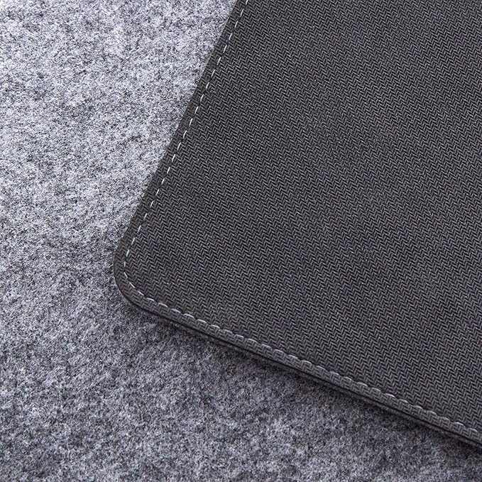 Wolvende Premium Felt Desk Mat | Medium 12" x 36" | Multifunctional Desk Pad for Home Office | Mid Gray