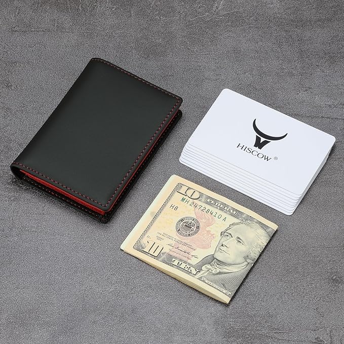 Leather Business Card Case Holder for Men & Women, Italian Calfskin