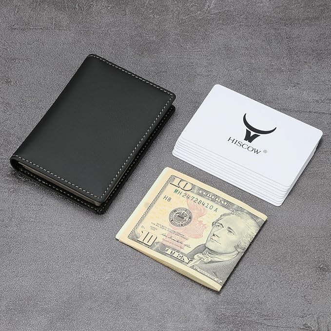 Leather Business Card Case Holder for Men & Women, Italian Calfskin