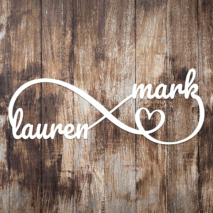 Personalized Valentines Metal Wall Sign, Custom Infinity Heart Love Couple Name Sign, Valentine's Wedding Gifts for Couples, Metal Engagement Sign, Home DecoratioN, Gift for Anniversary