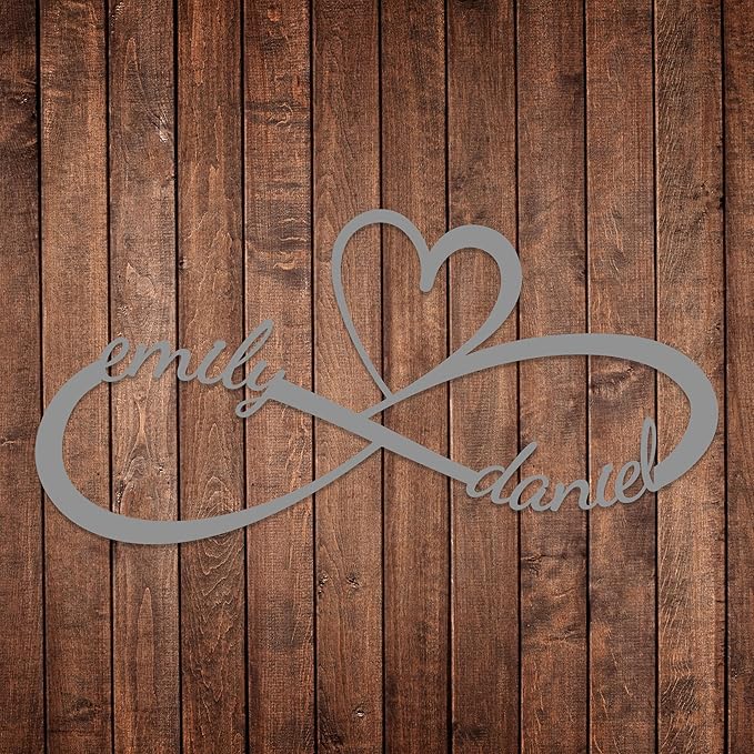 Personalized Valentines Day Metal Wall Sign, Custom Infinity Heart Love Couple Name Sign, Valentine Day Couple Gift, Metal Engagement Sign, Wedding Gift For Husband and Wife, Home Decoration