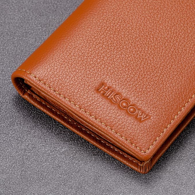 Leather Business Card Case Holder for Men & Women, Italian Calfskin