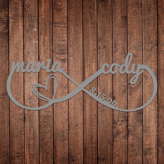 Personalized Valentines Day Metal Wall Sign, Custom Infinity Heart Love Couple Name Sign, Valentine Day Couple Gift, Metal Engagement Sign, Wedding Gift For Husband and Wife, Home Decoration