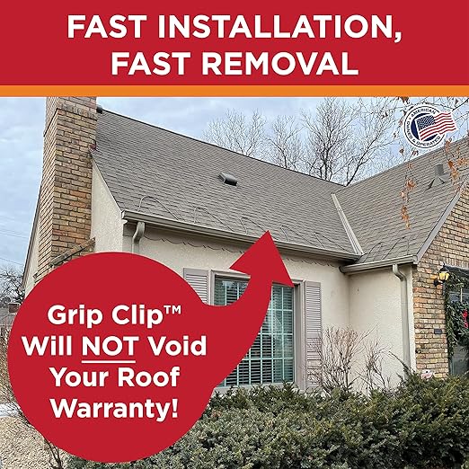 Grip Clip Roof Clips, Safe for Heat Tape, Electric Cable & Roof Heat Cable Installation, Prevents Roof Damage, Easy Nail-Free Outdoor Cable Clips, Your Ultimate Cable Clip (.325-25 Pack)