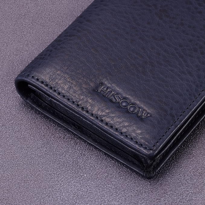 Leather Business Card Case Holder for Men & Women, Italian Calfskin