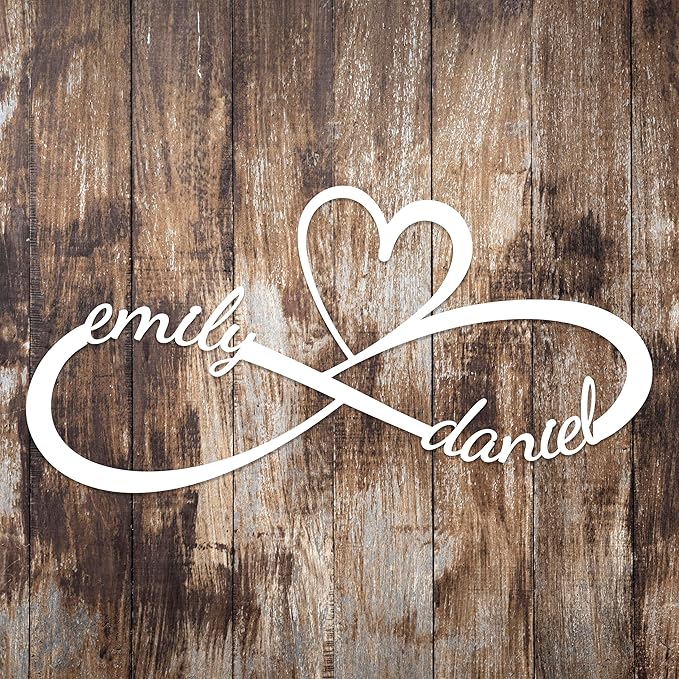 Personalized Valentines Day Metal Wall Sign, Custom Infinity Heart Love Couple Name Sign, Valentine Day Couple Gift, Metal Engagement Sign, Wedding Gift For Husband and Wife, Home Decoration